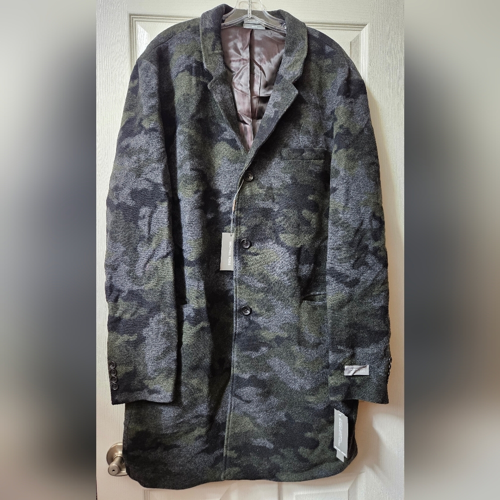 Michael Kors Men's Ghent Slim Fit Topcoat Coat 46L Winter Gentleman WOOL Jacket - Picture 4 of 8